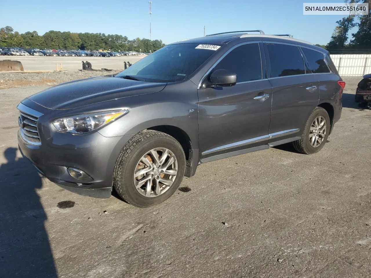 2014 Infiniti Qx60 VIN: 5N1AL0MM2EC551640 Lot: 75320734