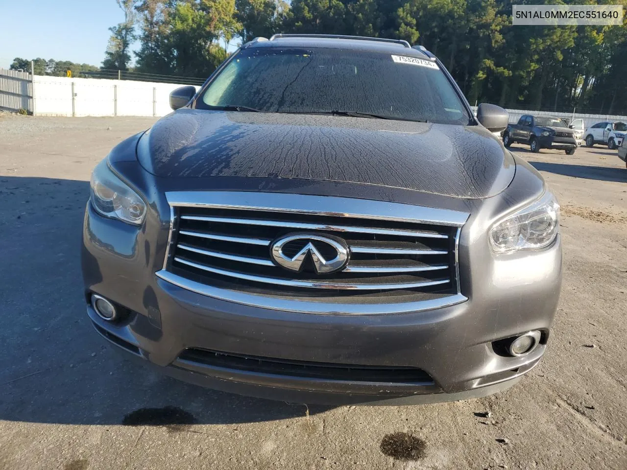 2014 Infiniti Qx60 VIN: 5N1AL0MM2EC551640 Lot: 75320734