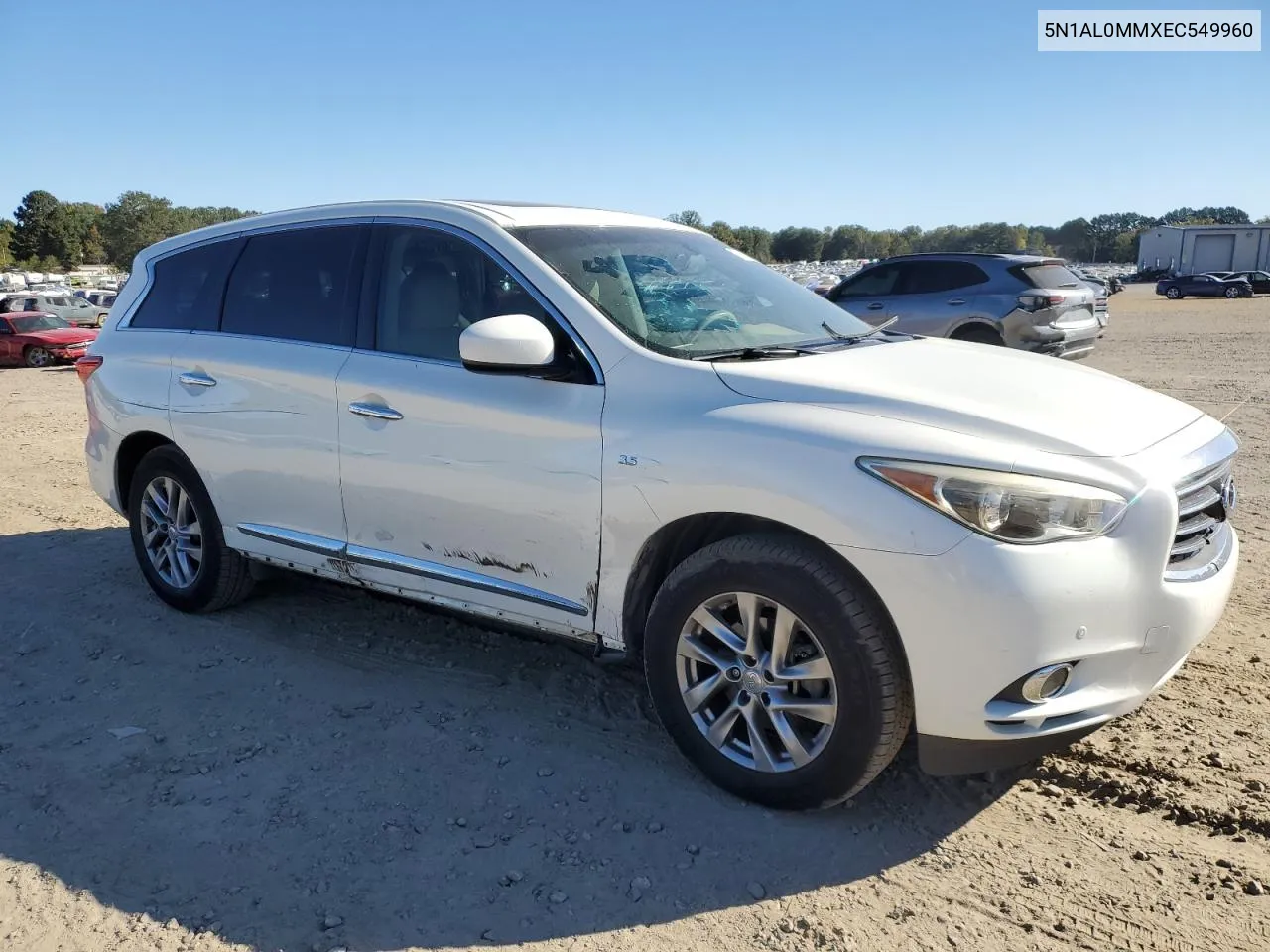 2014 Infiniti Qx60 VIN: 5N1AL0MMXEC549960 Lot: 76114924