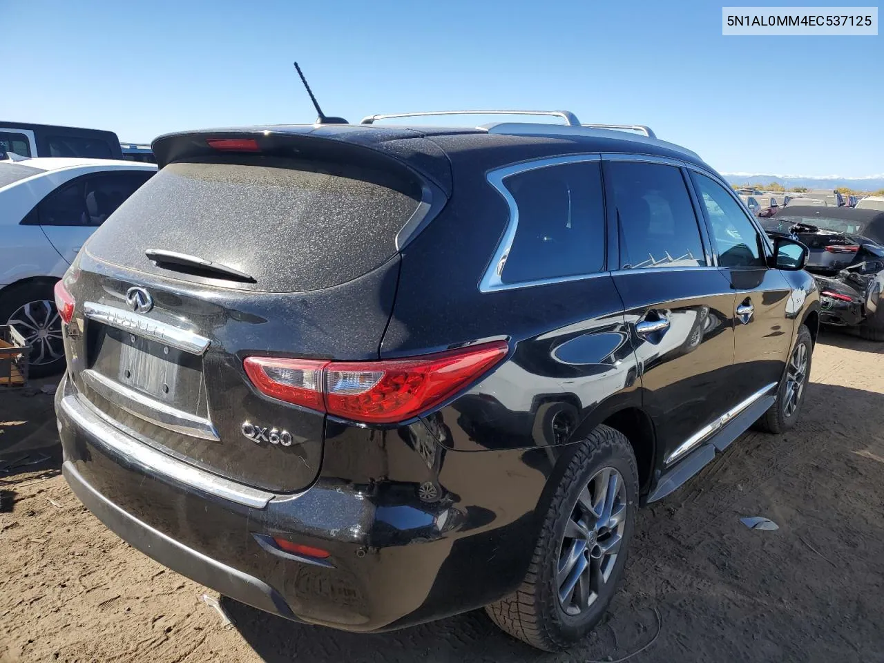 2014 Infiniti Qx60 VIN: 5N1AL0MM4EC537125 Lot: 77279404