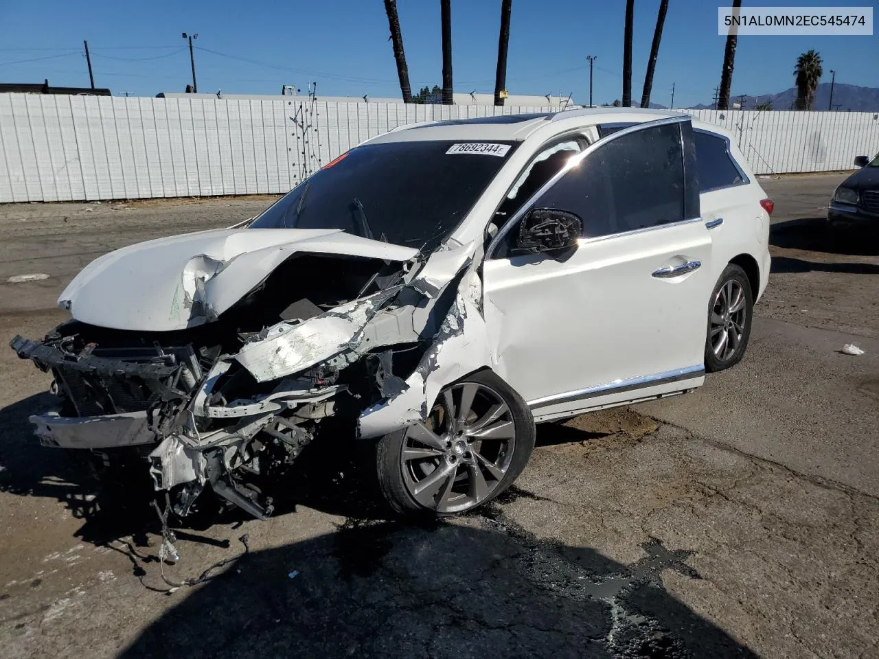 2014 Infiniti Qx60 VIN: 5N1AL0MN2EC545474 Lot: 78692344