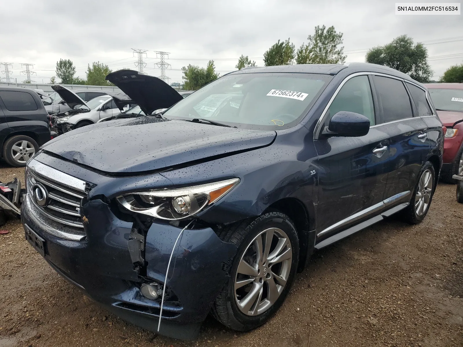 2015 Infiniti Qx60 VIN: 5N1AL0MM2FC516534 Lot: 67562374