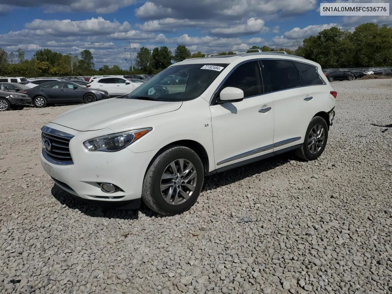 2015 Infiniti Qx60 VIN: 5N1AL0MM5FC536776 Lot: 72182484