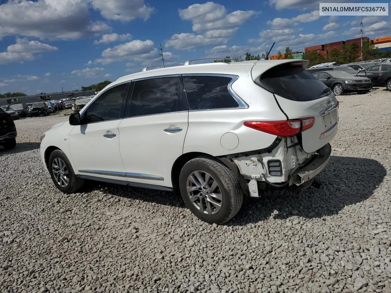 2015 Infiniti Qx60 VIN: 5N1AL0MM5FC536776 Lot: 72182484