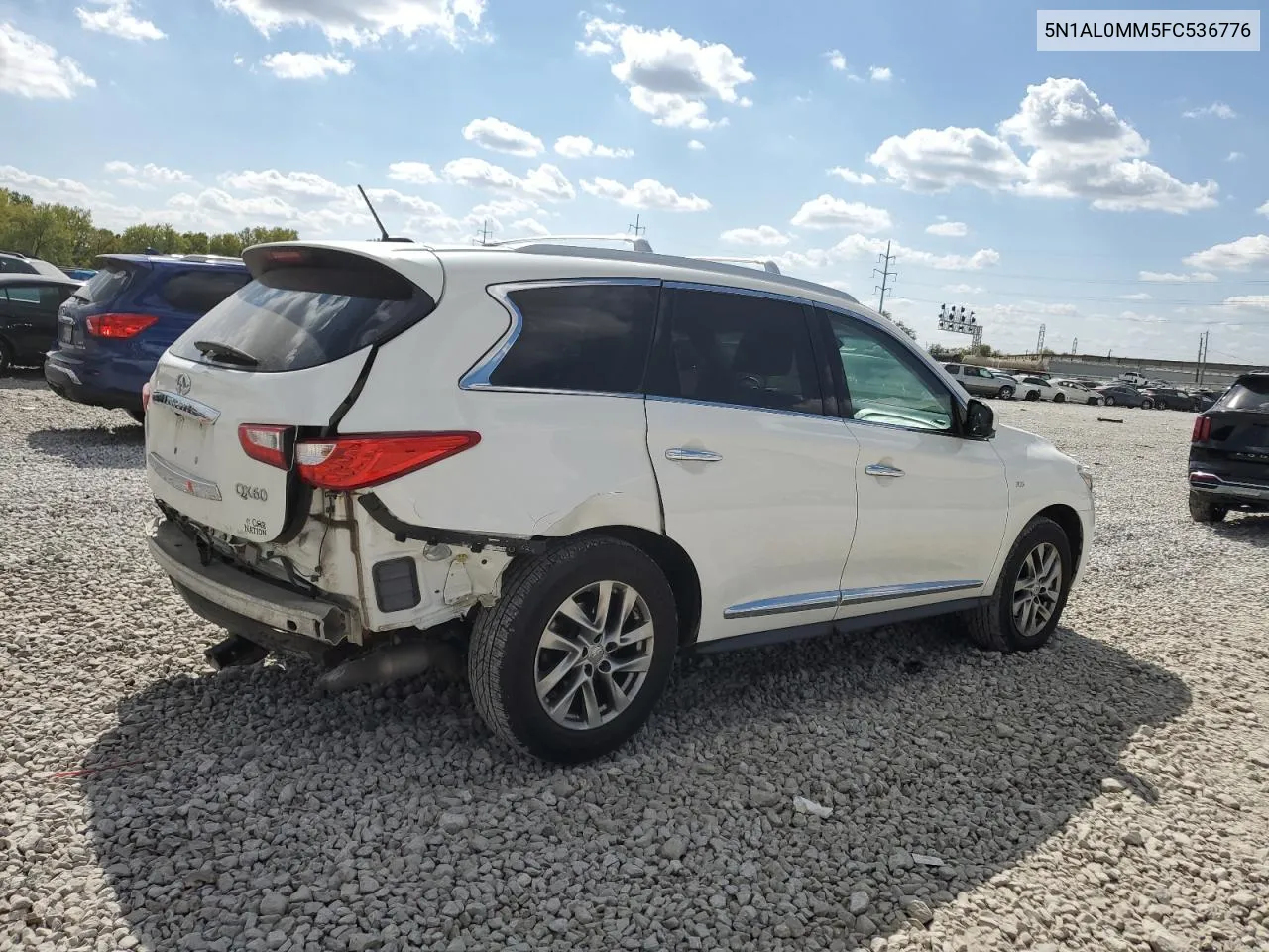 2015 Infiniti Qx60 VIN: 5N1AL0MM5FC536776 Lot: 72182484