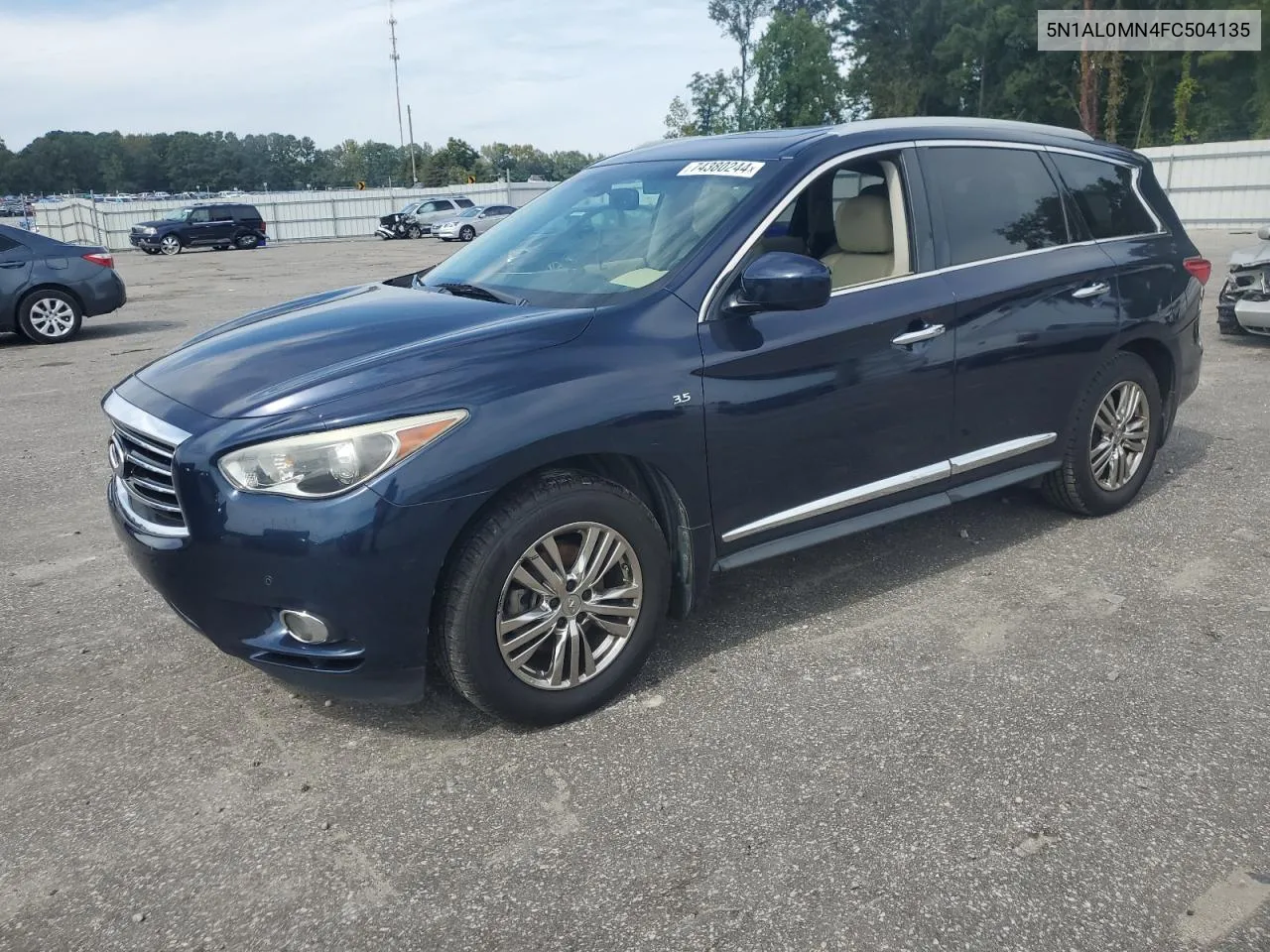 2015 Infiniti Qx60 VIN: 5N1AL0MN4FC504135 Lot: 74380244