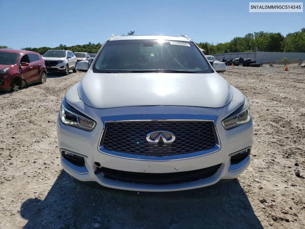 2016 Infiniti Qx60 VIN: 5N1AL0MM9GC514345 Lot: 61040594