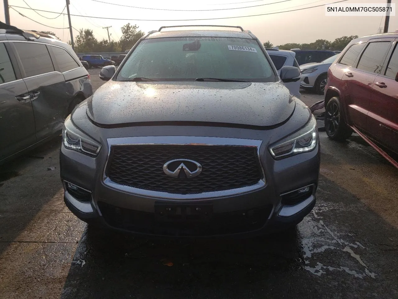 2016 Infiniti Qx60 VIN: 5N1AL0MM7GC505871 Lot: 70986134