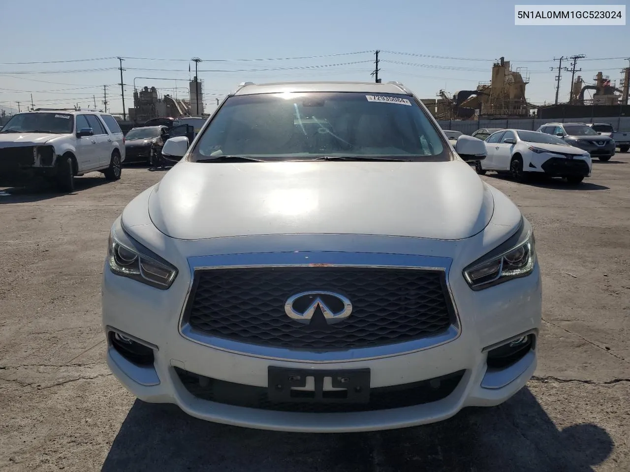 2016 Infiniti Qx60 VIN: 5N1AL0MM1GC523024 Lot: 72935084