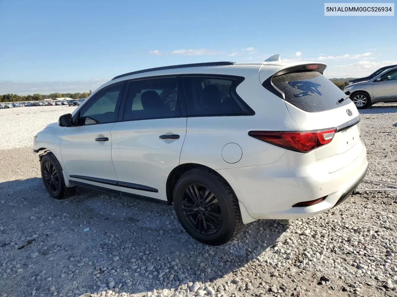 2016 Infiniti Qx60 VIN: 5N1AL0MM0GC526934 Lot: 73527914