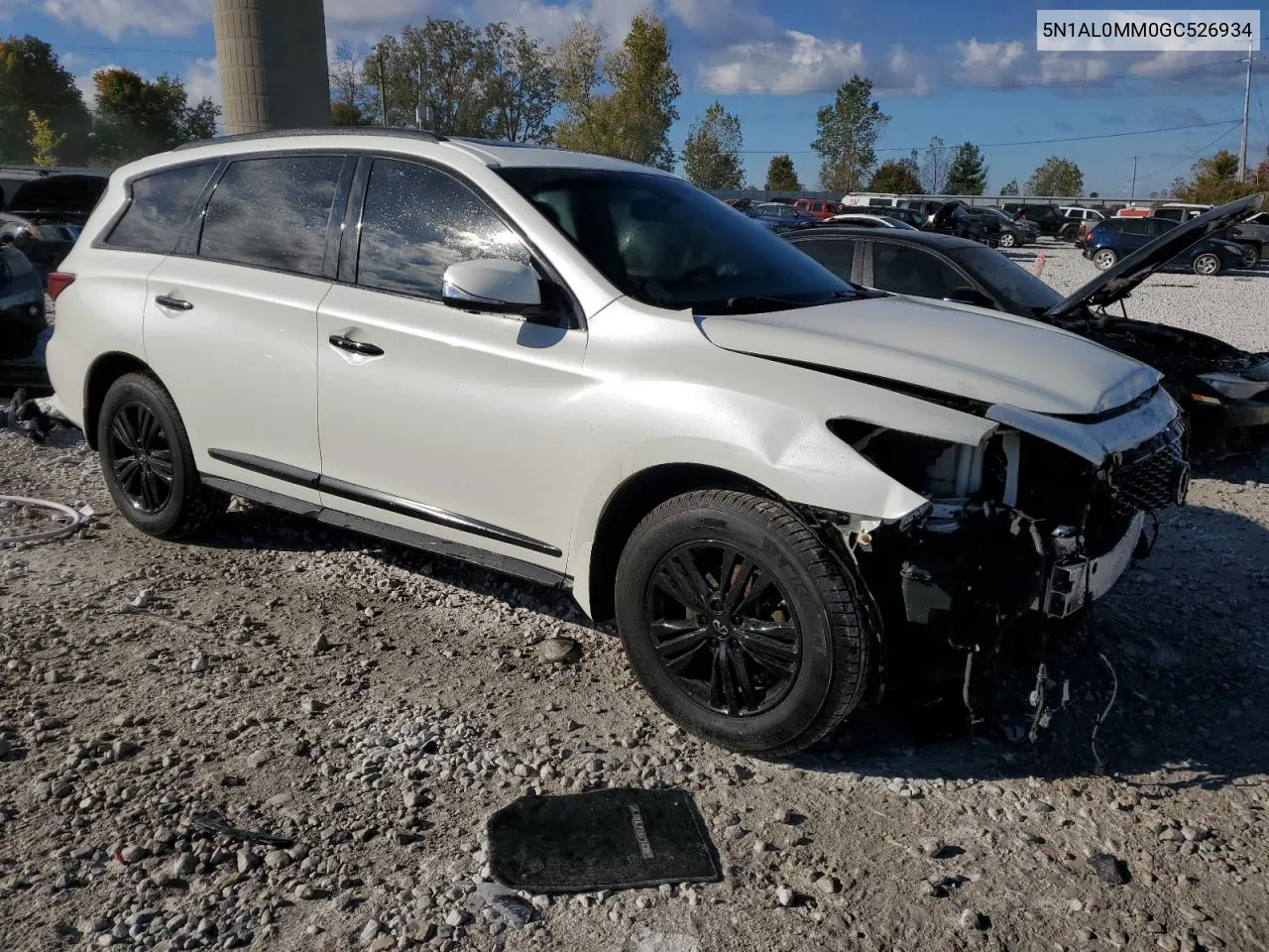 2016 Infiniti Qx60 VIN: 5N1AL0MM0GC526934 Lot: 73527914