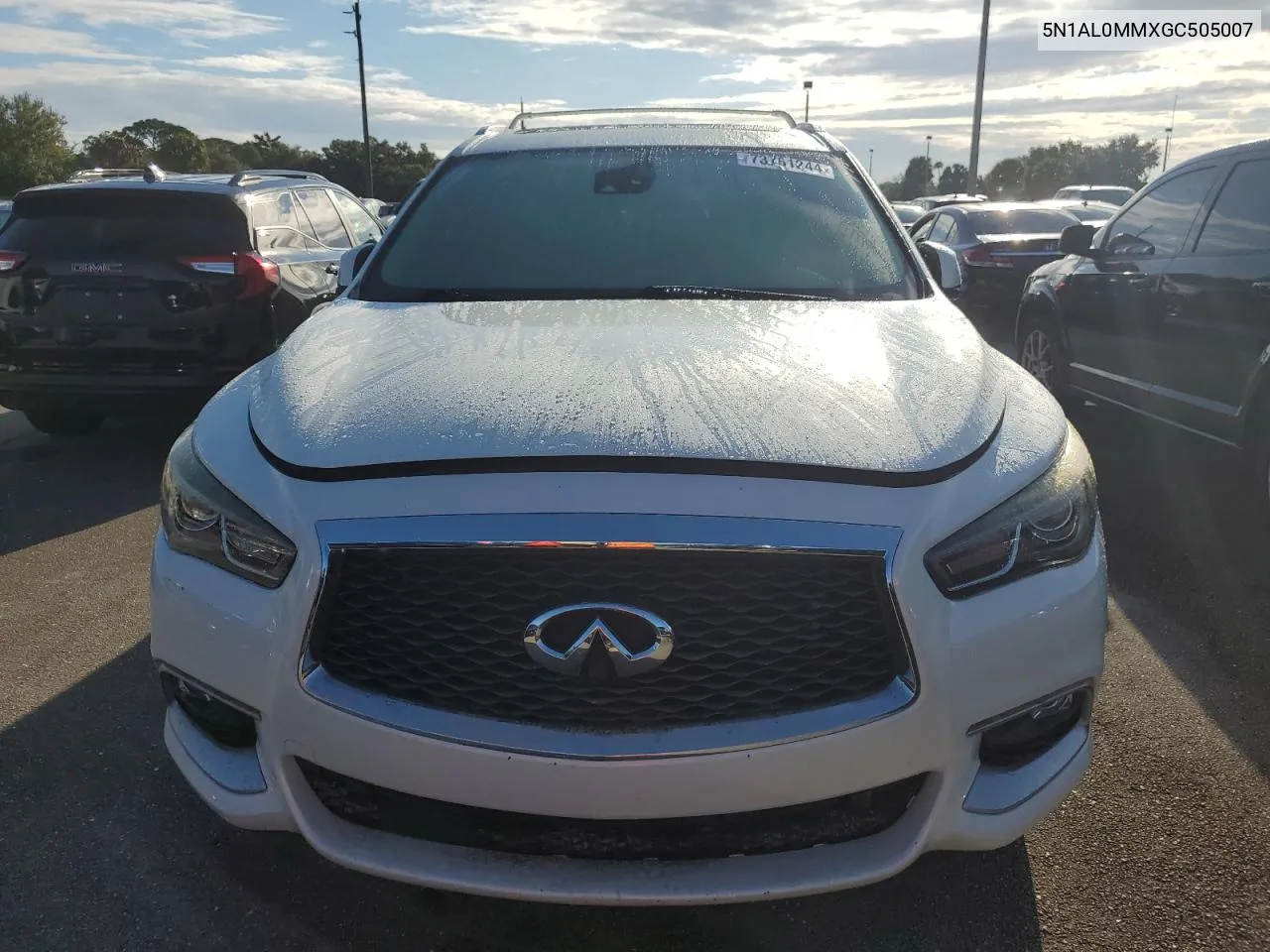 2016 Infiniti Qx60 VIN: 5N1AL0MMXGC505007 Lot: 73761244