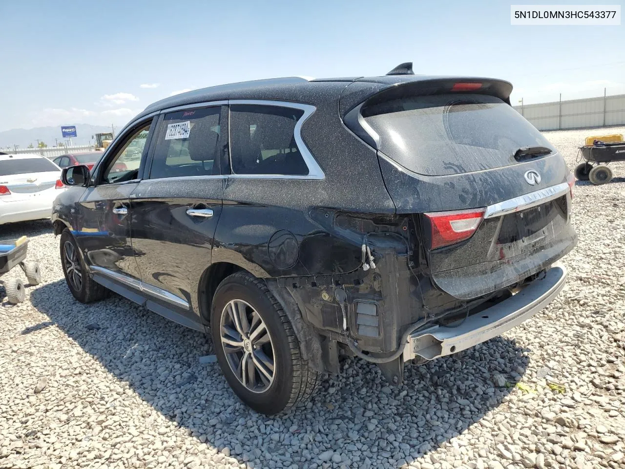 2017 Infiniti Qx60 VIN: 5N1DL0MN3HC543377 Lot: 62874694