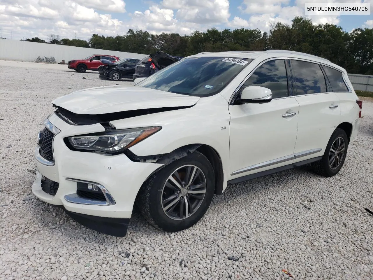 2017 Infiniti Qx60 VIN: 5N1DL0MN3HC540706 Lot: 69896484