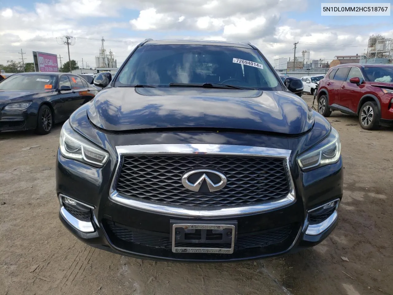 2017 Infiniti Qx60 VIN: 5N1DL0MM2HC518767 Lot: 72694014