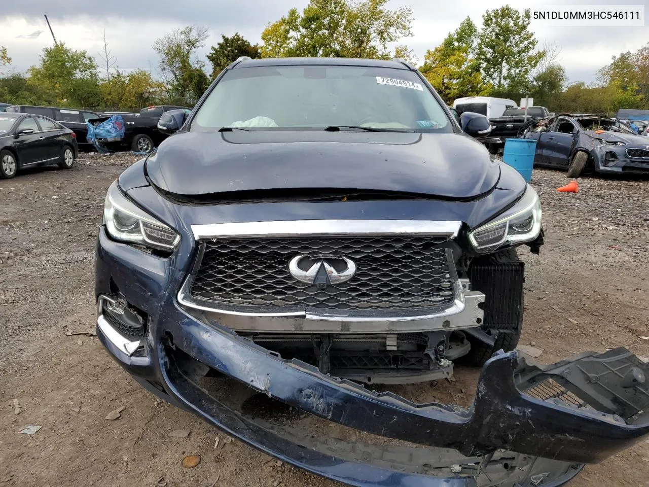 2017 Infiniti Qx60 VIN: 5N1DL0MM3HC546111 Lot: 72904914