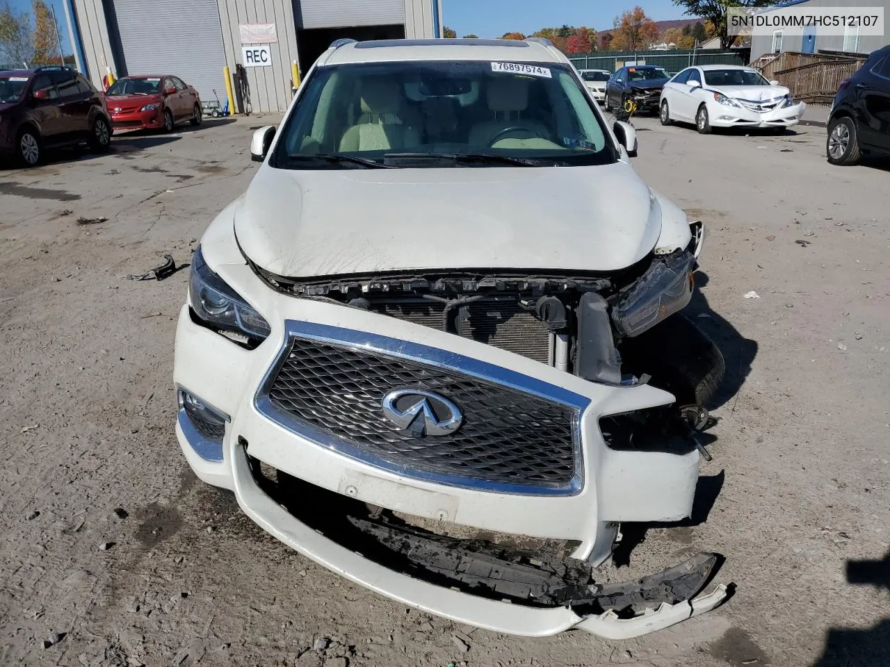 2017 Infiniti Qx60 VIN: 5N1DL0MM7HC512107 Lot: 76897574