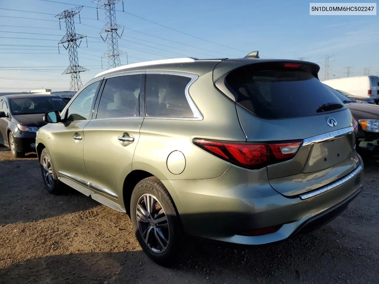 2017 Infiniti Qx60 VIN: 5N1DL0MM6HC502247 Lot: 77103584