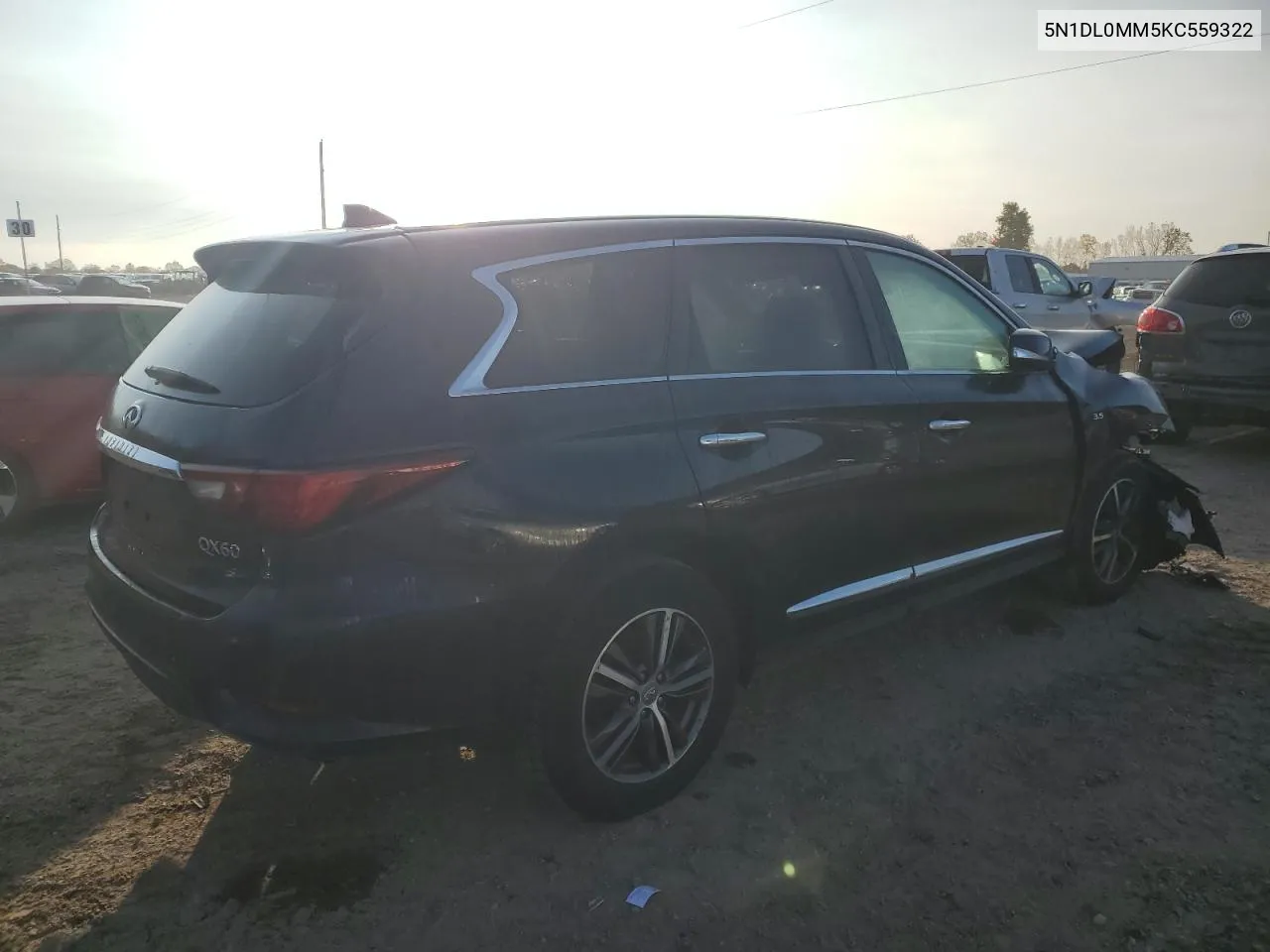 2019 Infiniti Qx60 Luxe VIN: 5N1DL0MM5KC559322 Lot: 75301444