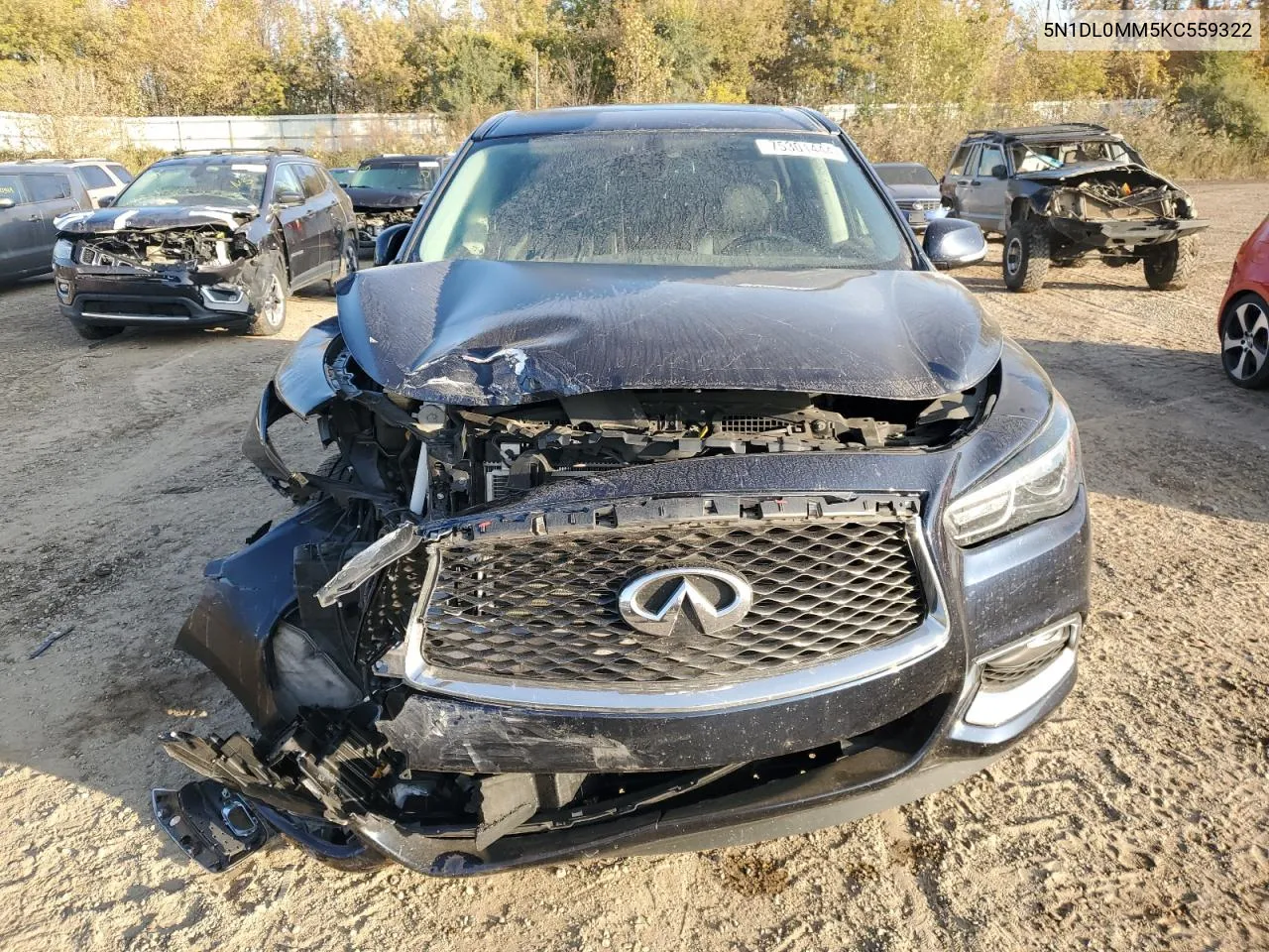 2019 Infiniti Qx60 Luxe VIN: 5N1DL0MM5KC559322 Lot: 75301444