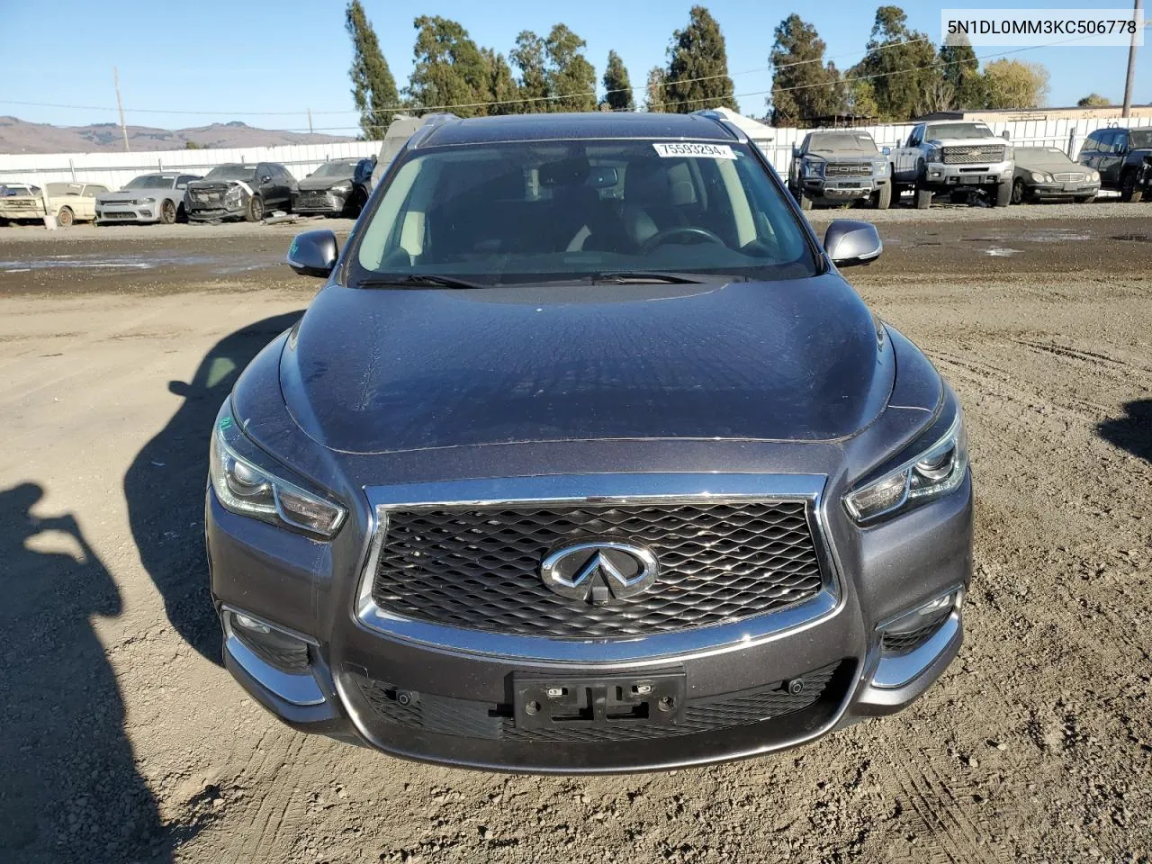 2019 Infiniti Qx60 Luxe VIN: 5N1DL0MM3KC506778 Lot: 75593294