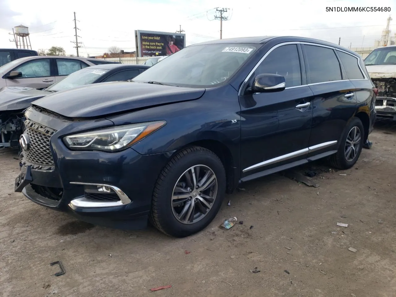 2019 Infiniti Qx60 Luxe VIN: 5N1DL0MM6KC554680 Lot: 76329554