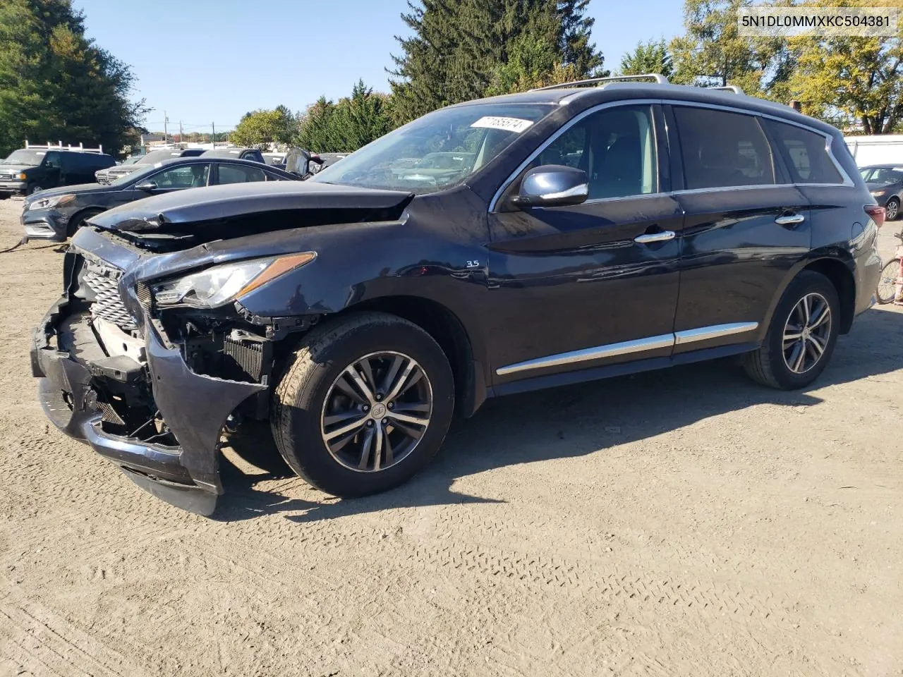 2019 Infiniti Qx60 Luxe VIN: 5N1DL0MMXKC504381 Lot: 77185574