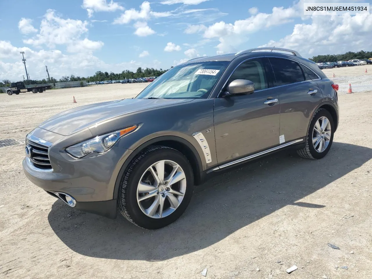 2014 Infiniti Qx70 VIN: JN8CS1MU6EM451934 Lot: 73864454