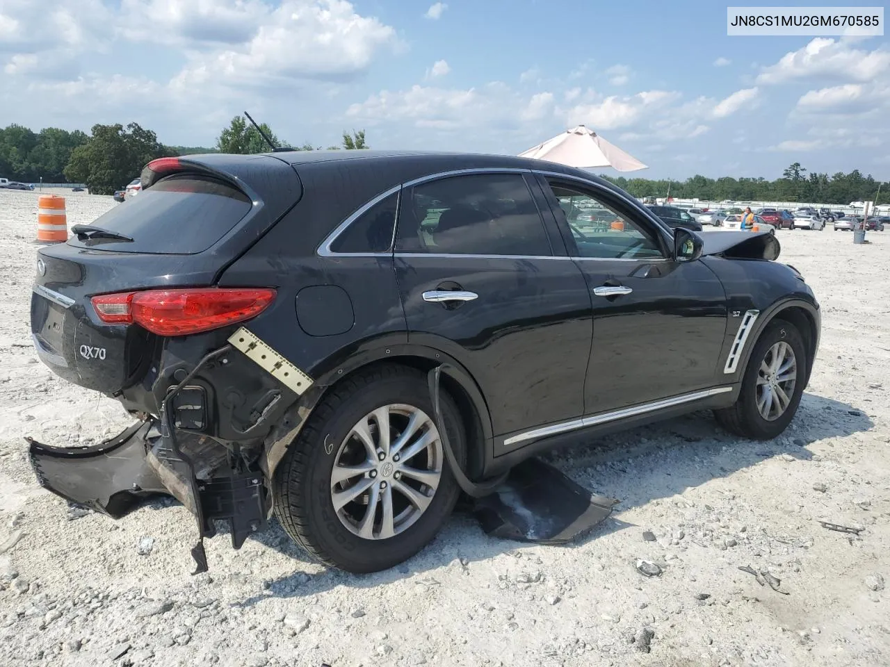 2016 Infiniti Qx70 VIN: JN8CS1MU2GM670585 Lot: 67764954