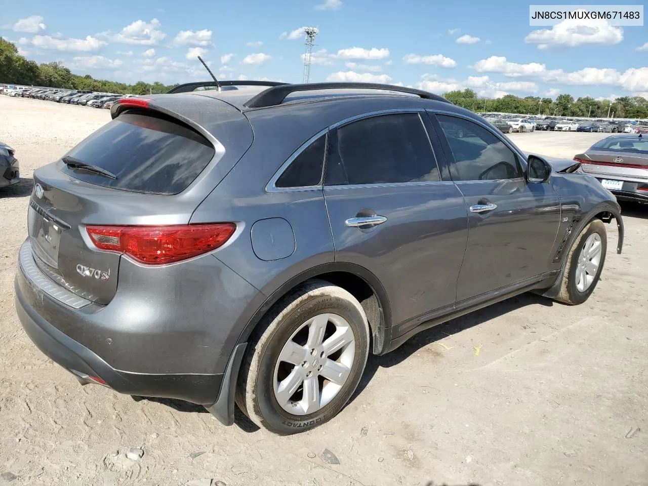 2016 Infiniti Qx70 VIN: JN8CS1MUXGM671483 Lot: 70624084