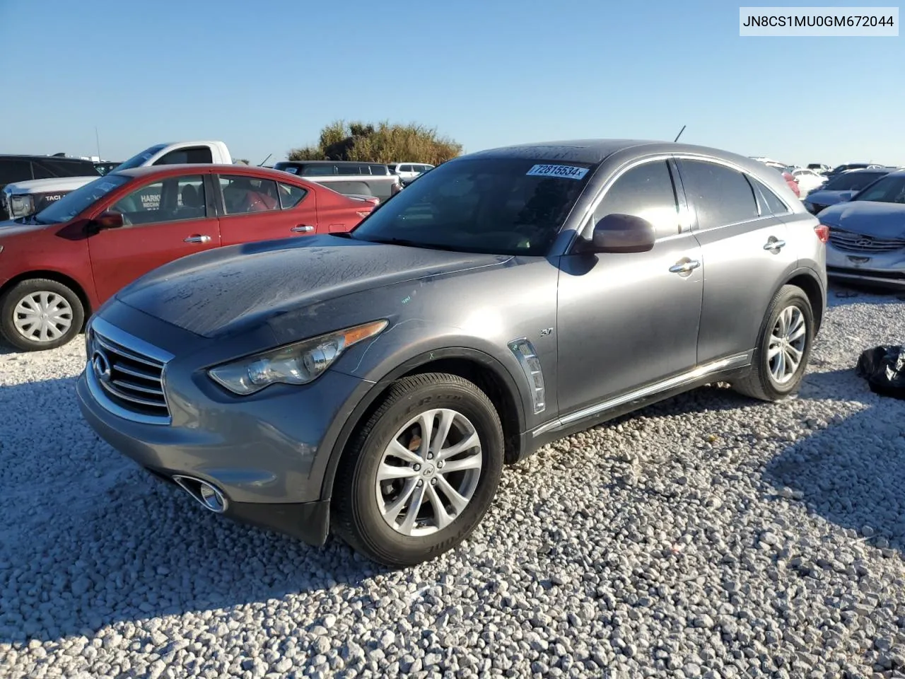 2016 Infiniti Qx70 VIN: JN8CS1MU0GM672044 Lot: 72815534