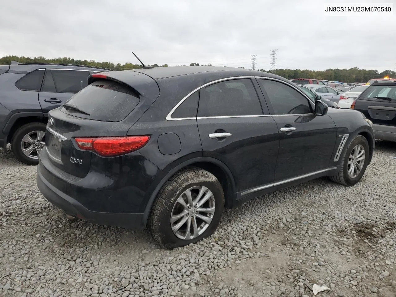 2016 Infiniti Qx70 VIN: JN8CS1MU2GM670540 Lot: 74672714