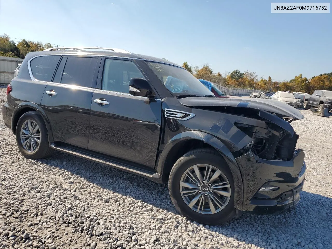 2021 Infiniti Qx80 Luxe VIN: JN8AZ2AF0M9716752 Lot: 77388404