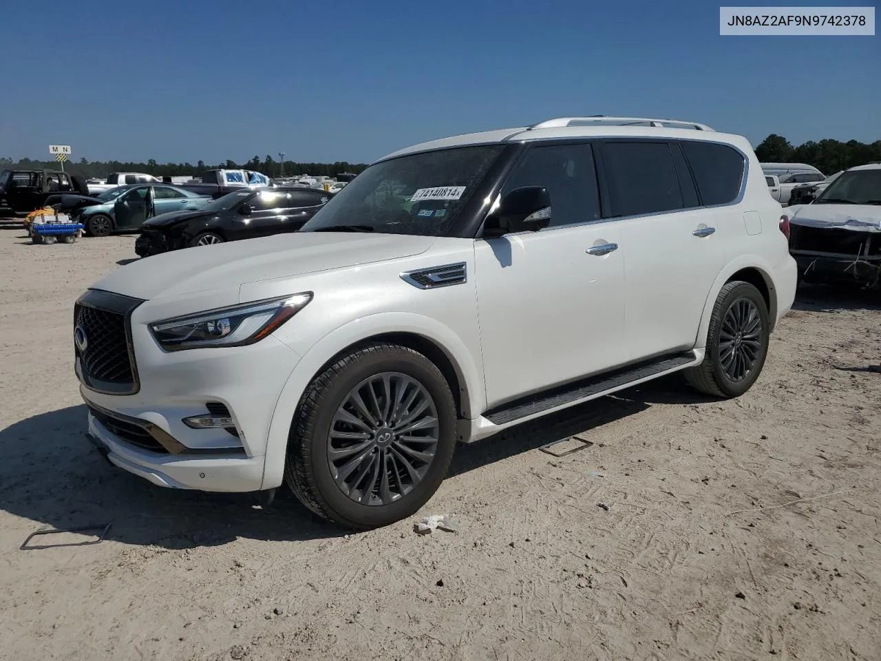 2022 Infiniti Qx80 Luxe VIN: JN8AZ2AF9N9742378 Lot: 74140814