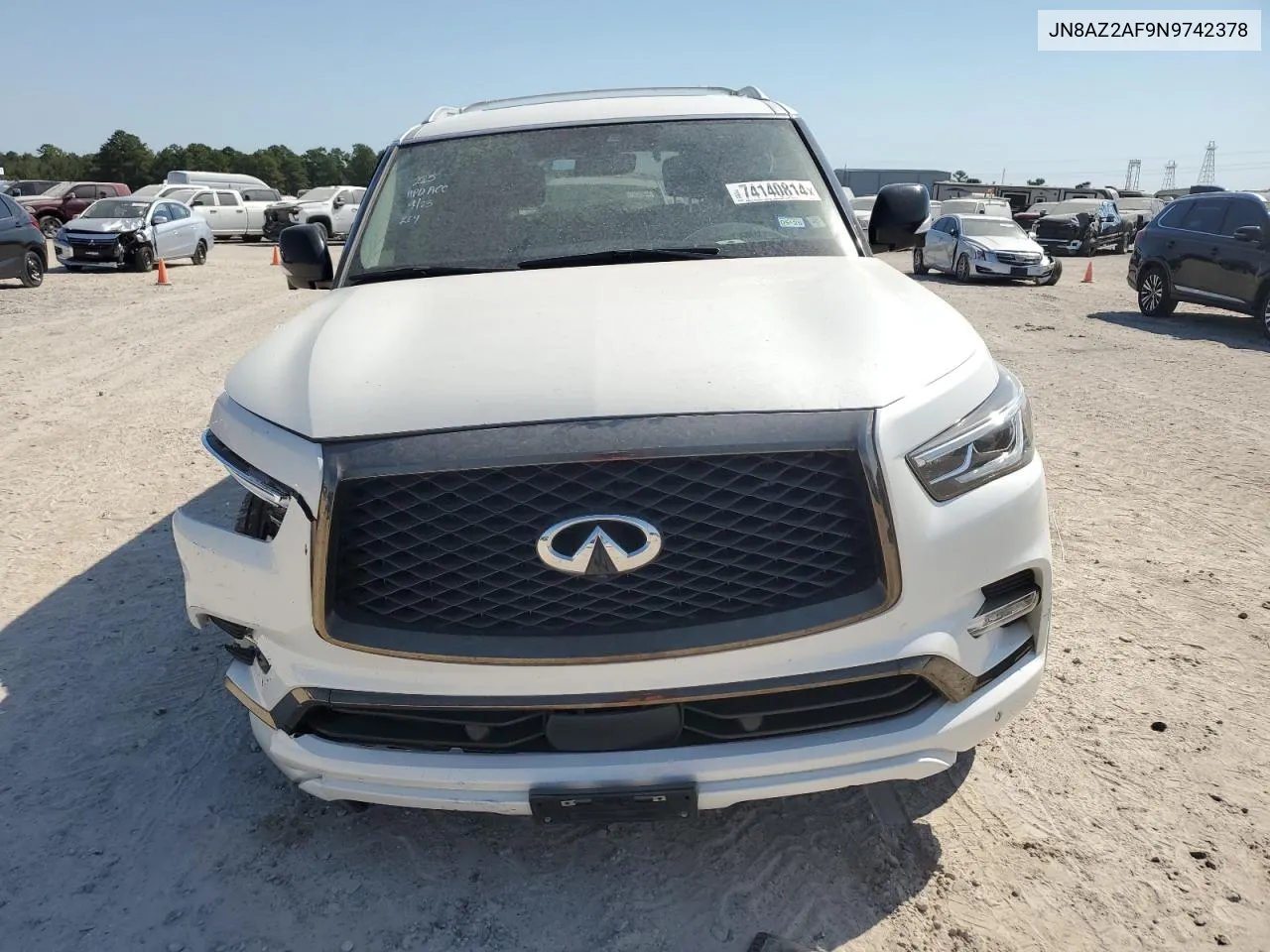 2022 Infiniti Qx80 Luxe VIN: JN8AZ2AF9N9742378 Lot: 74140814