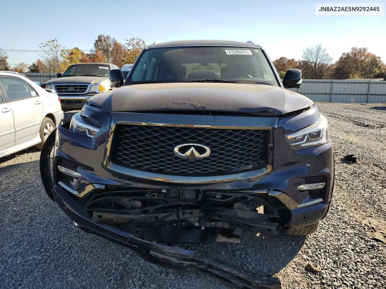 2022 Infiniti Qx80 Luxe VIN: JN8AZ2AE5N9292445 Lot: 77540474