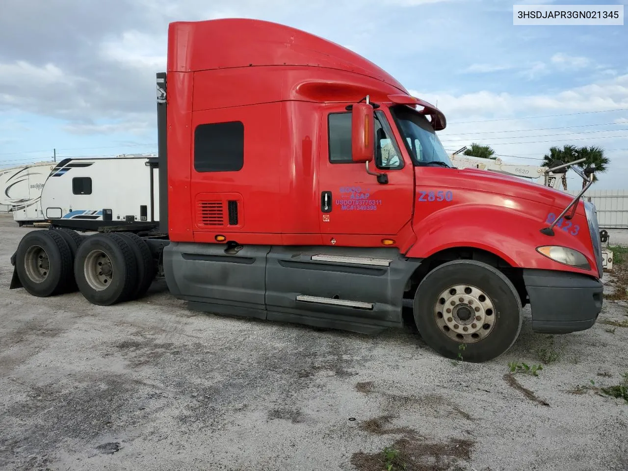 2016 International Prostar VIN: 3HSDJAPR3GN021345 Lot: 76817254