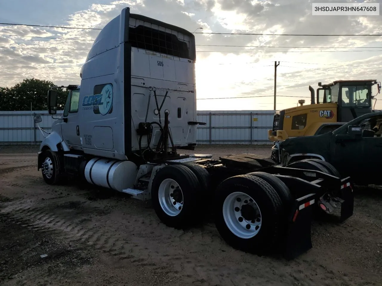 2017 International Prostar VIN: 3HSDJAPR3HN647608 Lot: 70469464