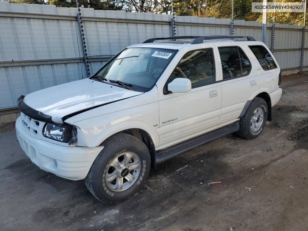 2000 Isuzu Rodeo S VIN: 4S2CK58W8Y4340907 Lot: 79683804