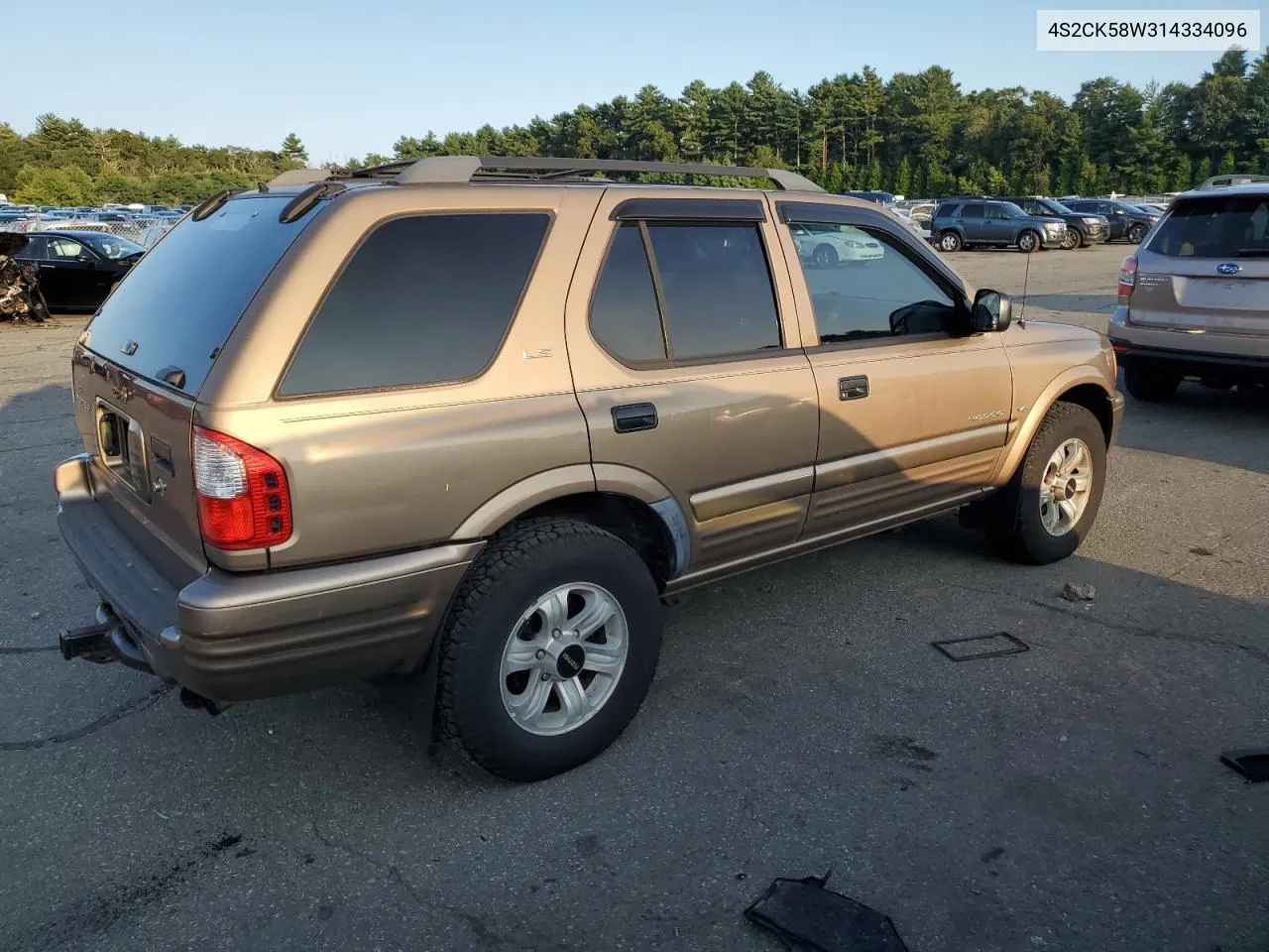 2001 Isuzu Rodeo S VIN: 4S2CK58W314334096 Lot: 68262924