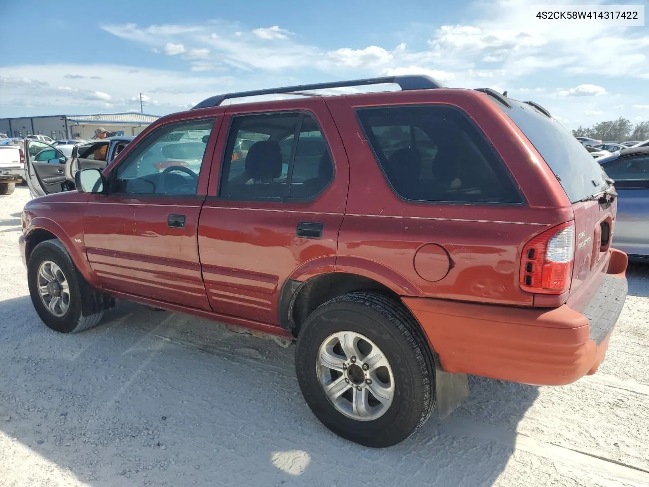 2001 Isuzu Rodeo S VIN: 4S2CK58W414317422 Lot: 75123154