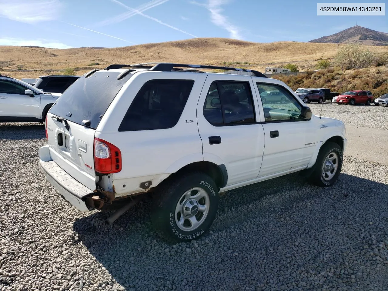 2001 Isuzu Rodeo S VIN: 4S2DM58W614343261 Lot: 75365974