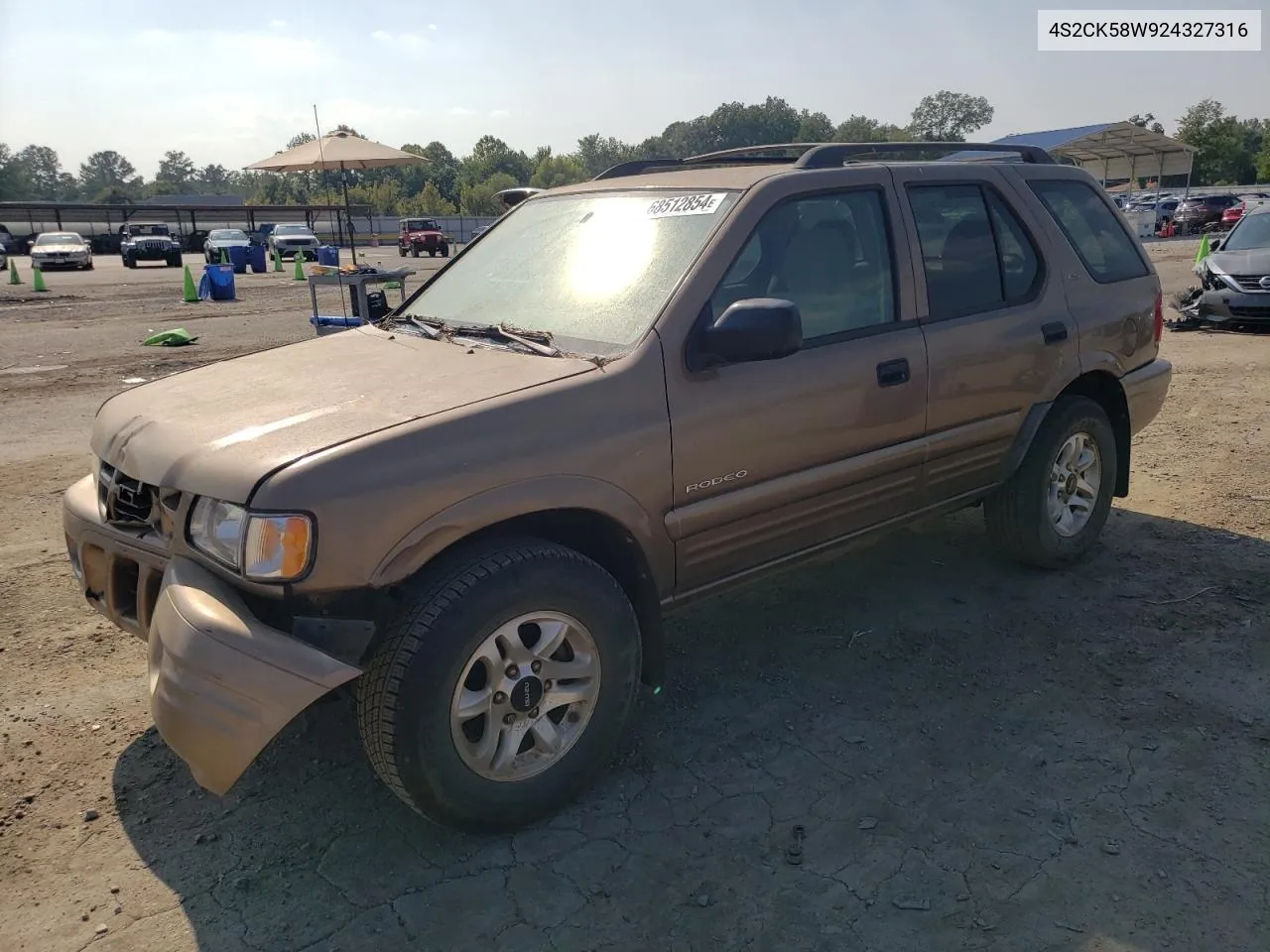 2002 Isuzu Rodeo S VIN: 4S2CK58W924327316 Lot: 68512854