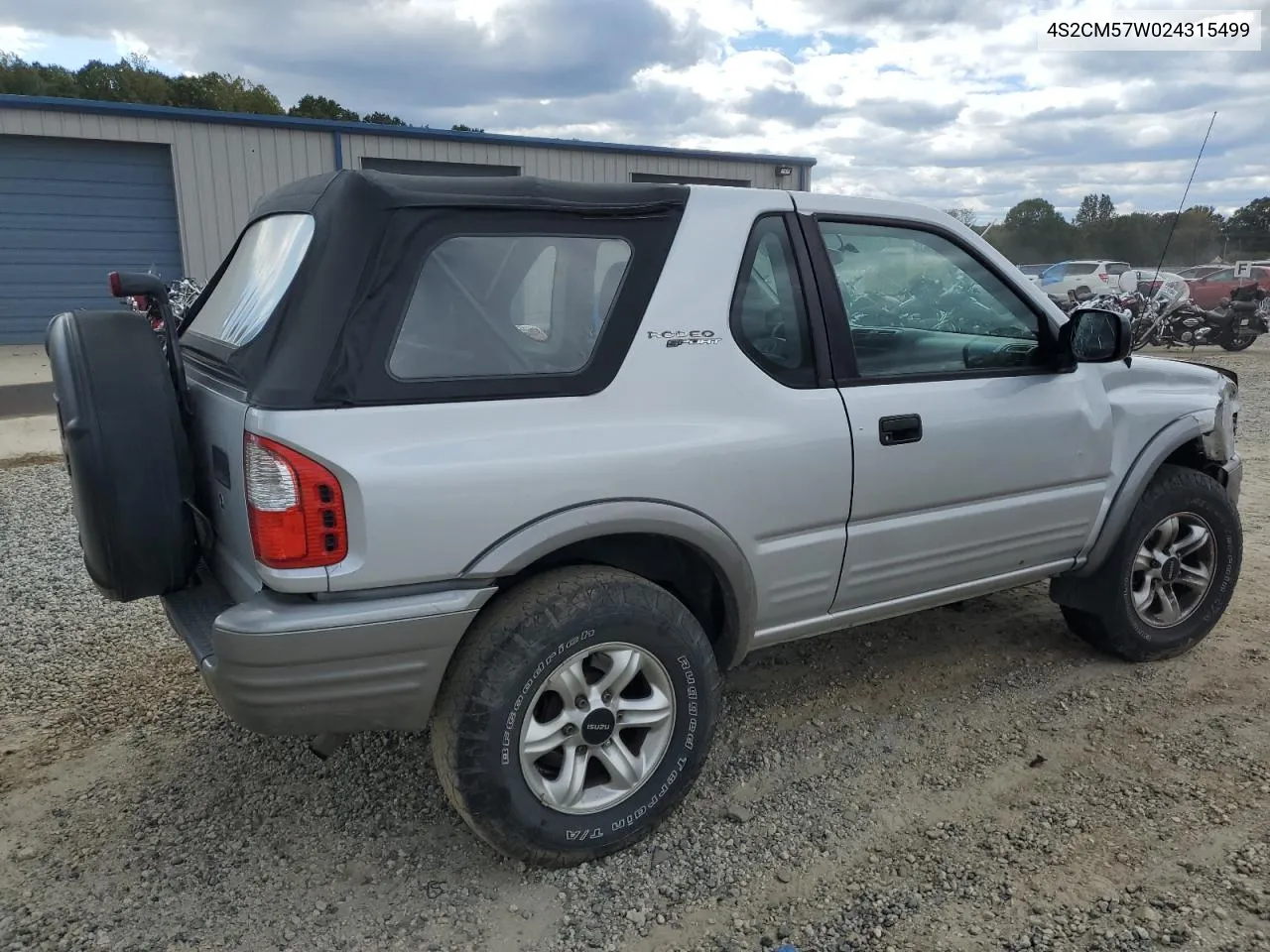 2002 Isuzu Rodeo Sport VIN: 4S2CM57W024315499 Lot: 75885194