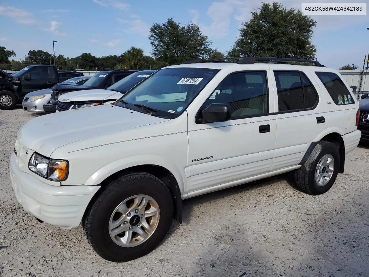 2002 Isuzu Rodeo S VIN: 4S2CK58W424342189 Lot: 76187294