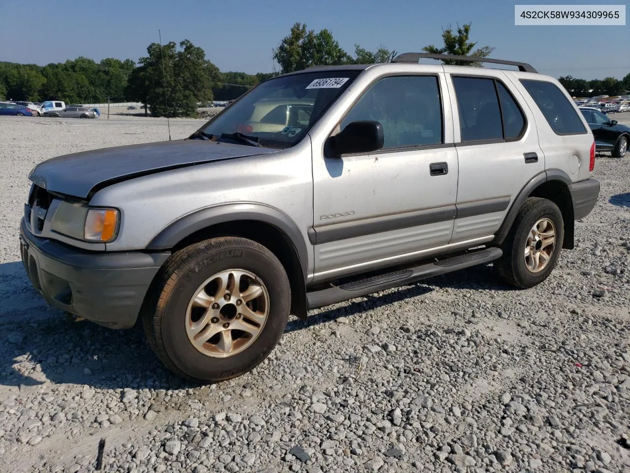 2003 Isuzu Rodeo S VIN: 4S2CK58W934309965 Lot: 69361794