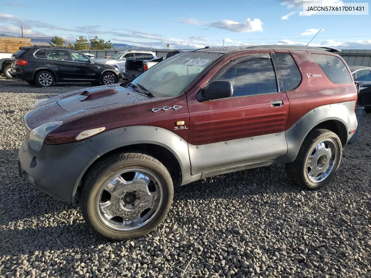 2001 Isuzu Vehicross VIN: JACCN57X617D01431 Lot: 78316214