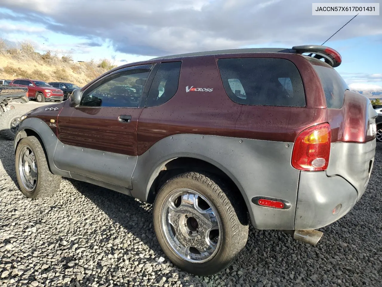 2001 Isuzu Vehicross VIN: JACCN57X617D01431 Lot: 78316214