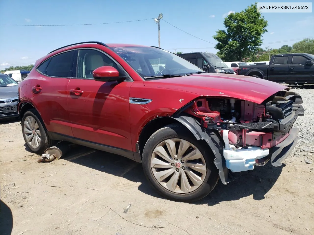 SADFP2FX3K1Z46522 2019 Jaguar E-Pace Se