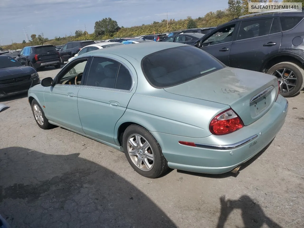 2003 Jaguar S-Type VIN: SAJEA01T23FM81481 Lot: 76996804